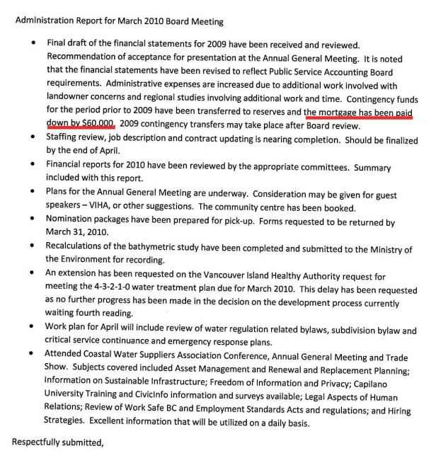 excerpt administration report march 2010 lump sum 60 g copy