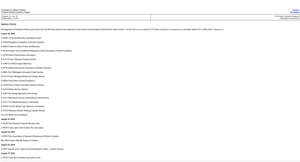 ubra struck from Registrar of companies