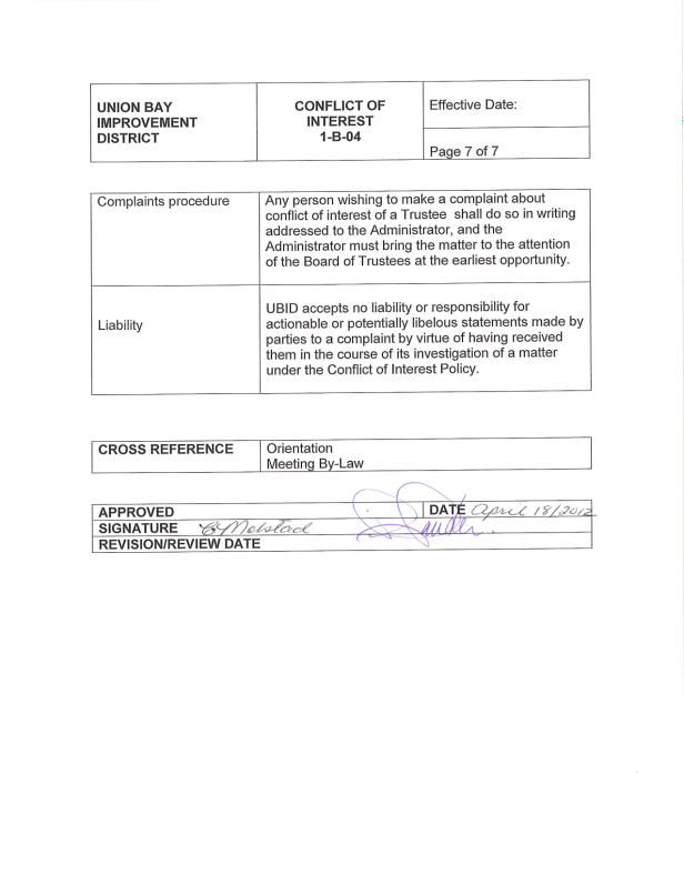 Trustee Conflict of Interest 1-B-04 Approved April 18 2012-2-7