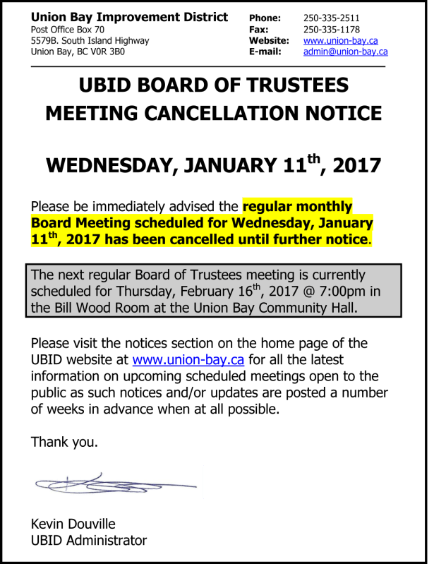 17jan11-ubid-board-meeting-cancellation-notice